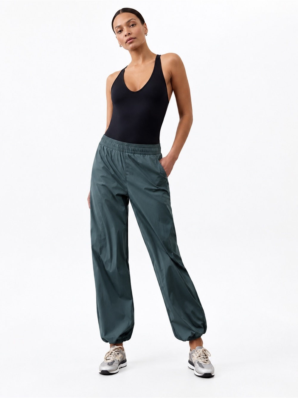 Athleta Rise Pants Navy Parachute Utility Joggers Size M